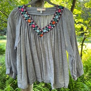 Eri + Ali Boho Pleated Top